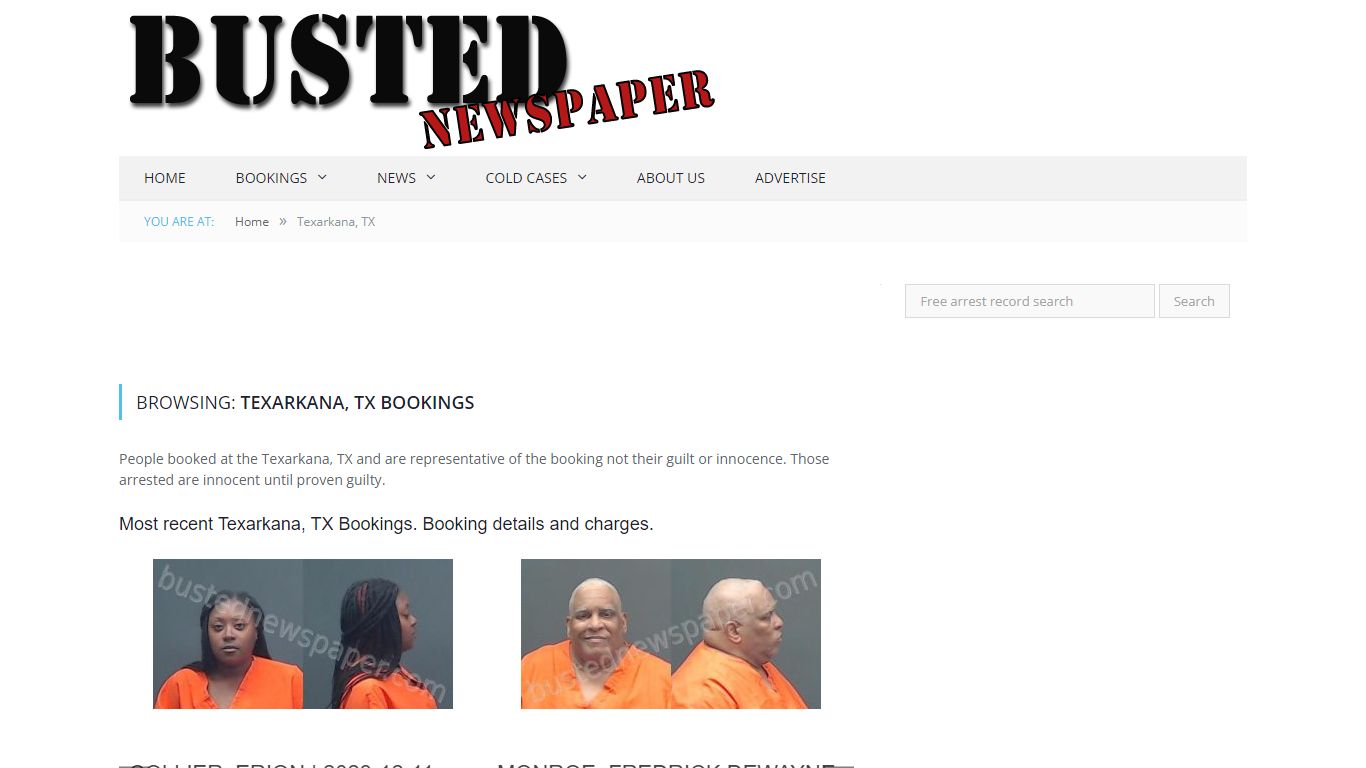 Texarkana, TX Mugshots - BUSTEDNEWSPAPER.COM